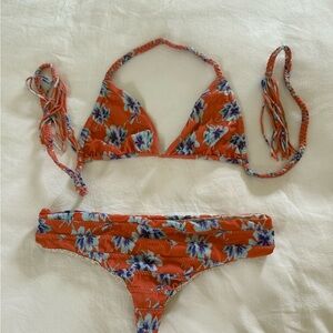 RARE - Acacia Swimwear Aloha Floral Orange Bikini Set